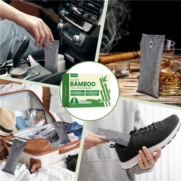 8 Pack Activated Charcoal Odor Absorber, Odor Eliminator for Strong 0dor,Shoe - Picture 6 of 8